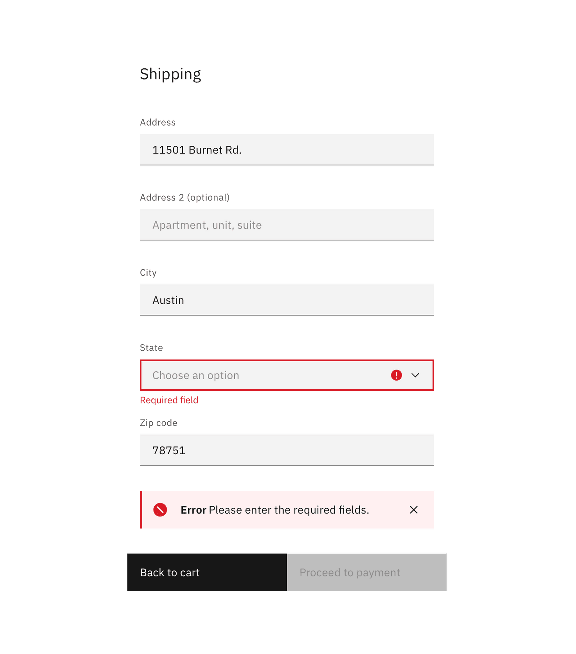 Form example with inline notification Form example with inline notification